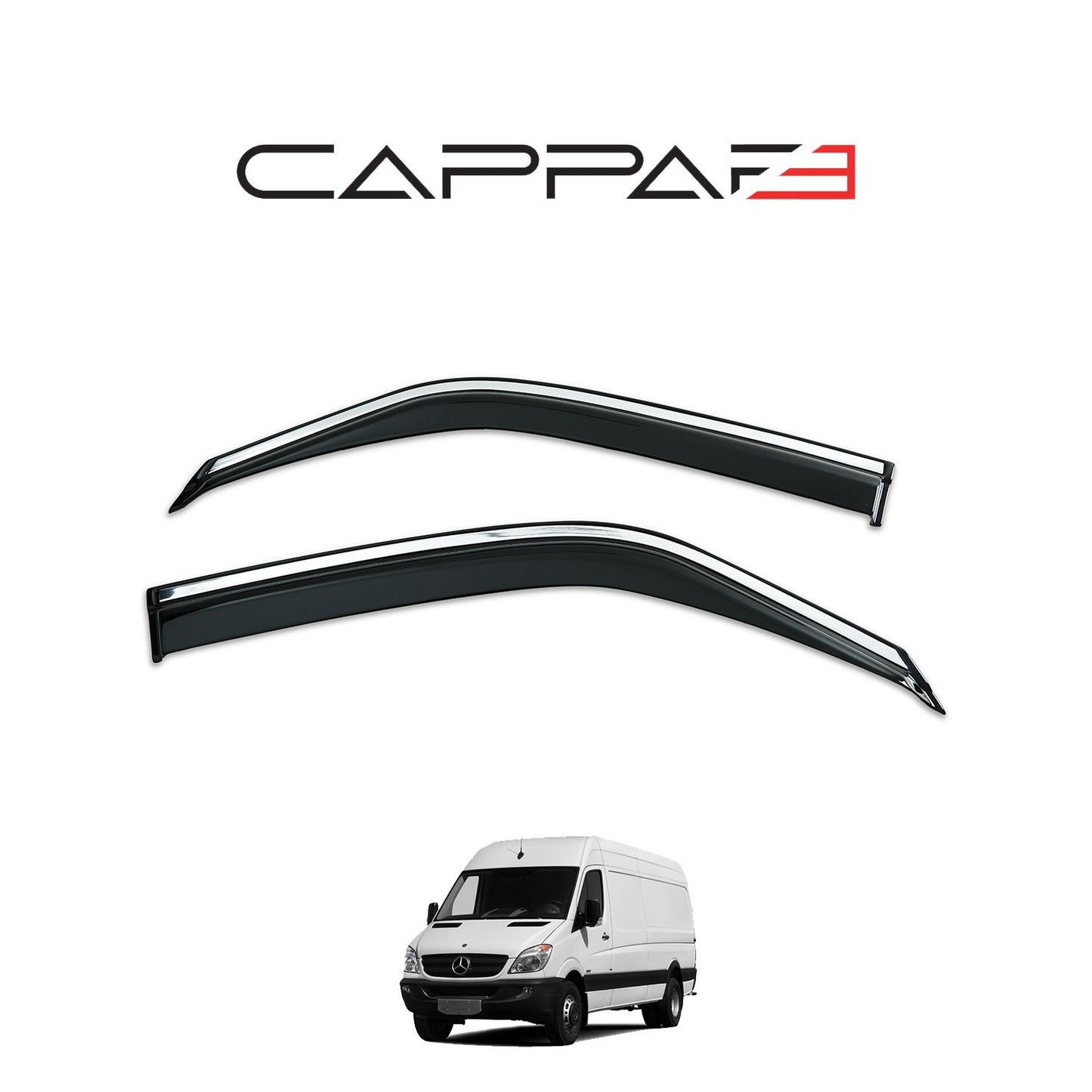 Mercedes Sprinter 2006-2012 Yıl Aralığı Uyumlu Cam Rüzgarlığı 2 Parça Kromlu