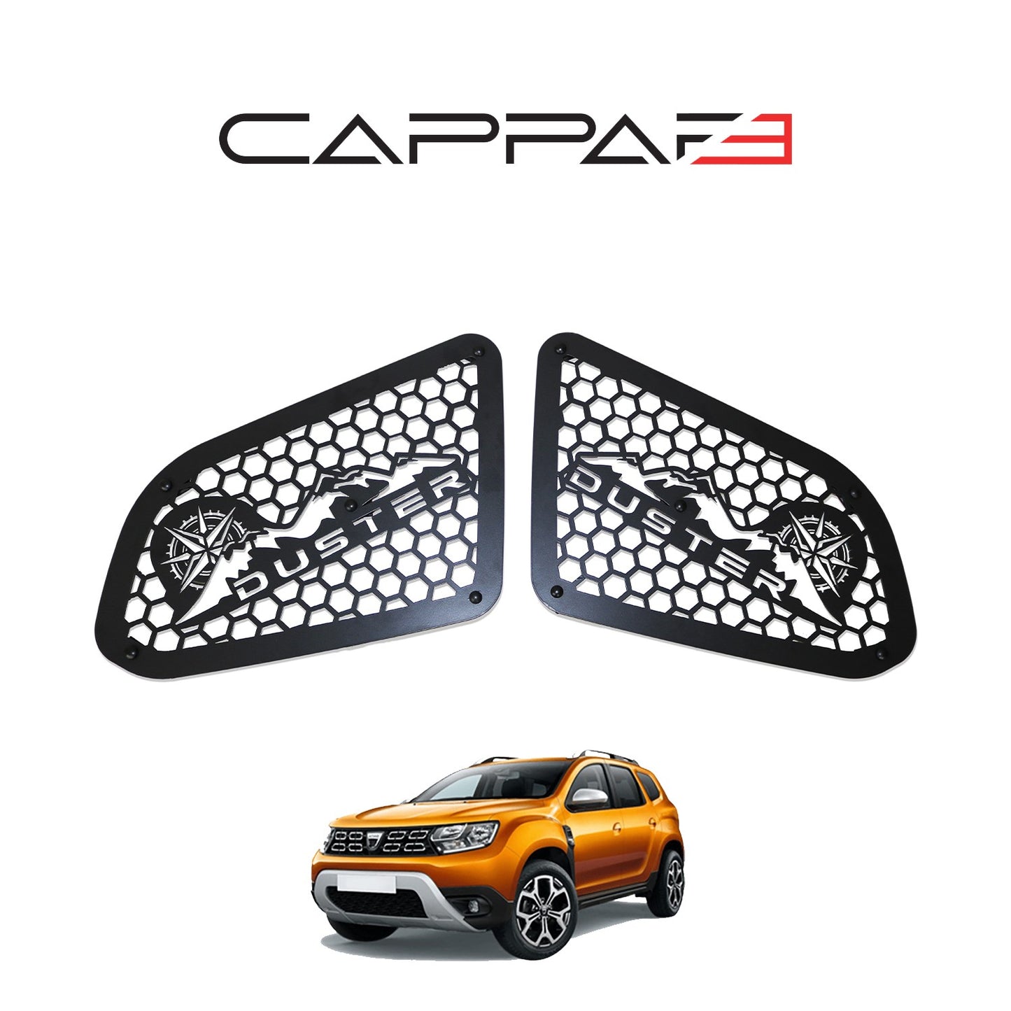 Dacia Duster 2018-2024 Yıl Aralığı Uyumlu Metal Kelebek Cam 2 Parça
