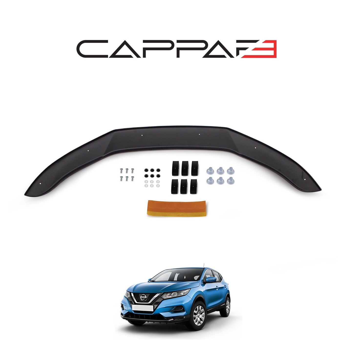 Nissan Qashqai 2017-2021 Yıl Aralığı Uyumlu Kaput Rüzgarlığı 3mm