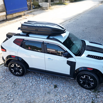 Universal Capbox Araç Üzeri Port Bagaj Bavul 450 Litre Çift Açılır Siyah Mat