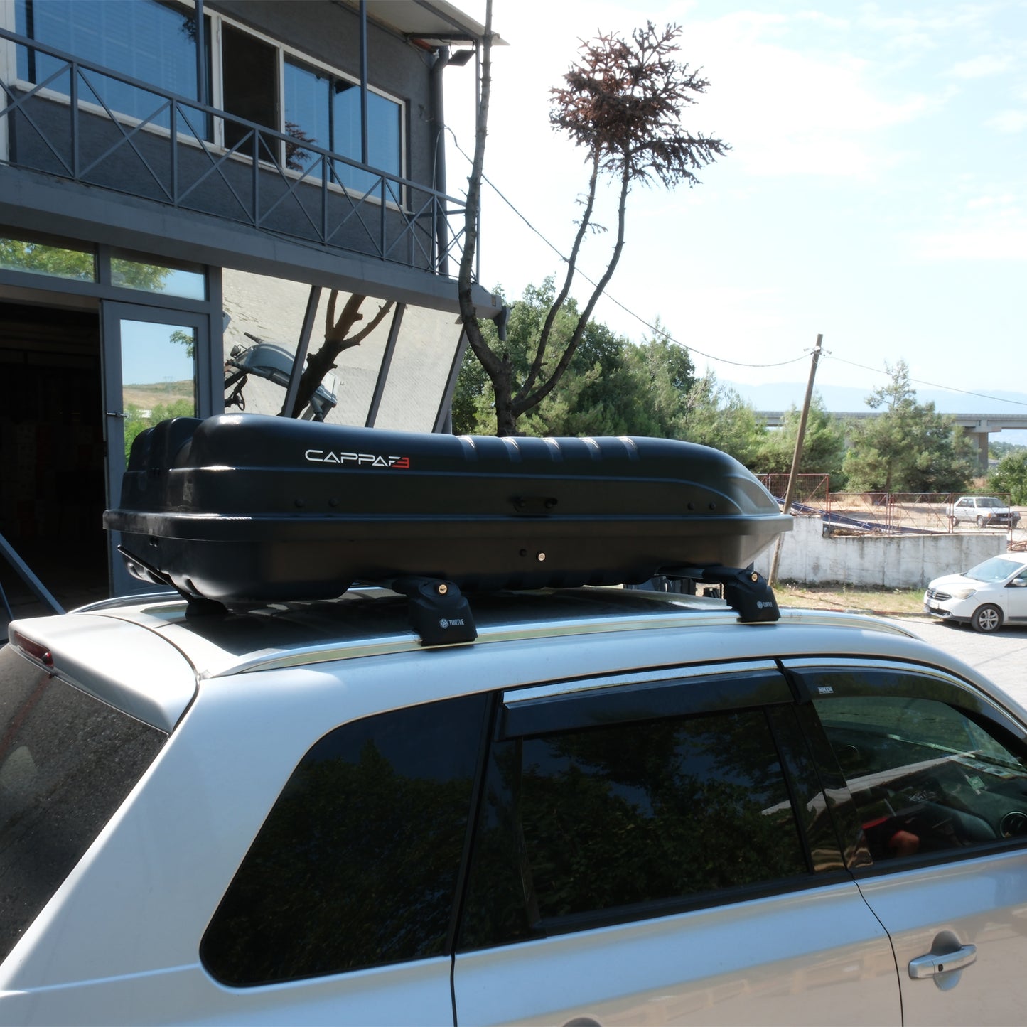 Universal Capbox Araç Üzeri Port Bagaj Bavul 450 Litre Çift Açılır Siyah Mat