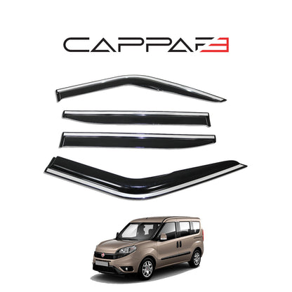 Fiat Doblo 2015-2022 Yıl Aralığı Uyumlu Cam Rüzgarlığı Kromlu 4 Parça