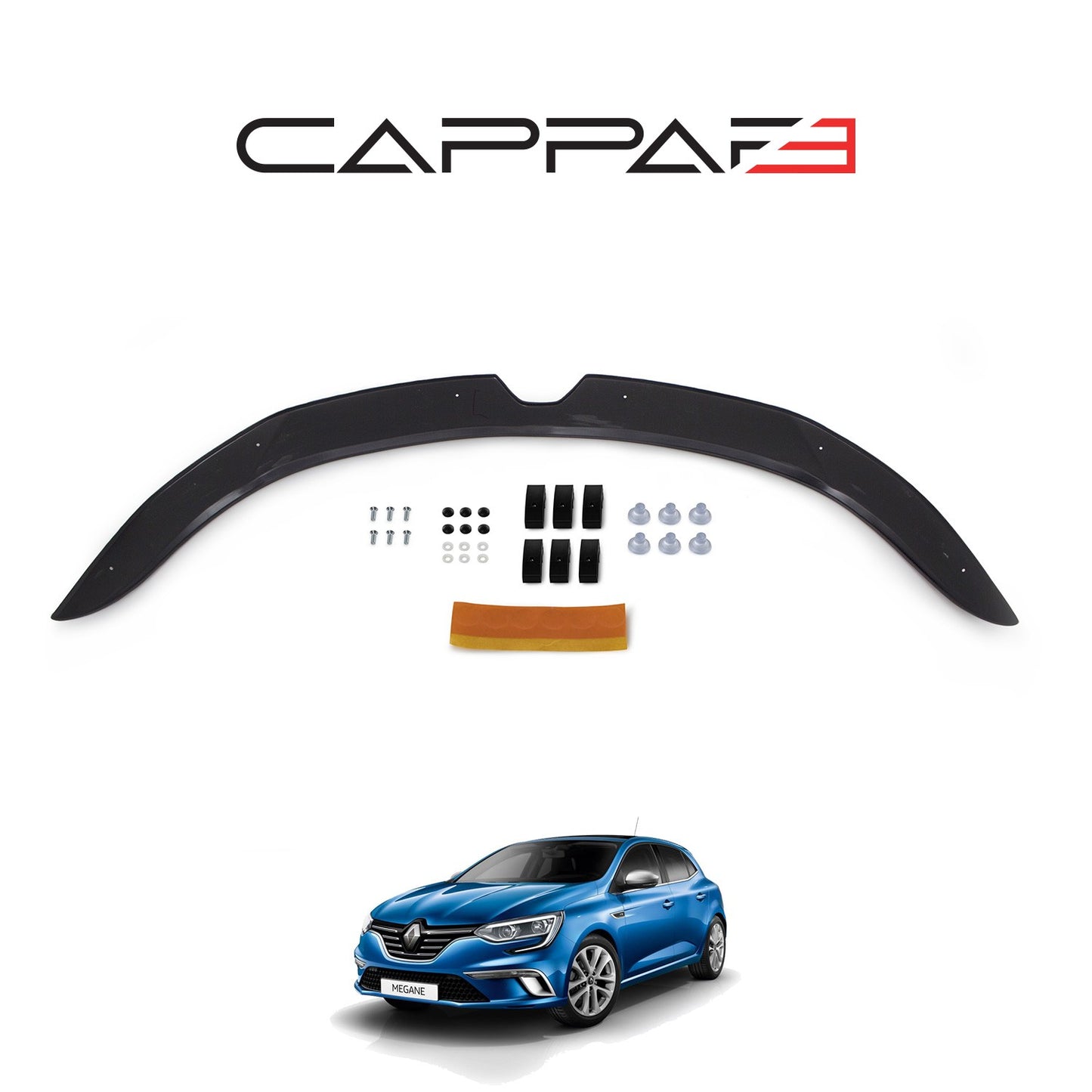 Renault Megane 4 2016- Yılı ve Sonrası Uyumlu Kaput Rüzgarlığı 4mm